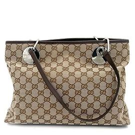 Gucci Borsa tote in jacquard Marrone