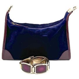 Céline Bolsa de ombro de veludo Roxo