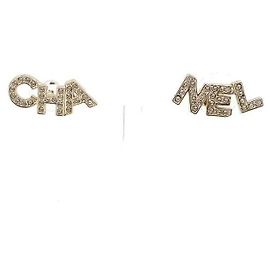 Chanel Orecchini Logo Crystal D'oro
