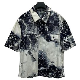 Louis Vuitton Monogram Bandana Denim Shirt Indigo Blue