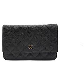 Chanel Mini borsa a tracolla WOC in caviar Nero