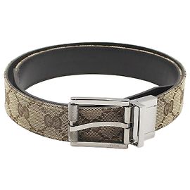 Gucci Cinturón reversible de jacquard Castaño