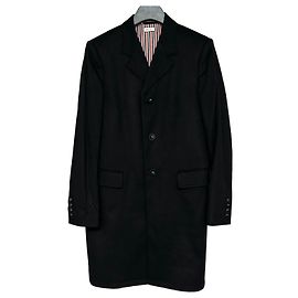 Thom Browne Chesterfield Overcoat Back Vent Cashmere Jacket Silvery