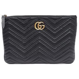 Gucci GG Marmont Matelassé Clutch Bag Schwarz
