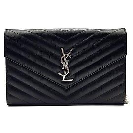 Saint Laurent Borsa a tracolla Cassandra Monogram Chain Nero