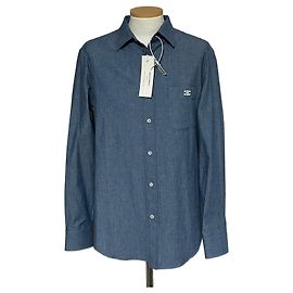 Céline Camisa de chambray de algodón Triomphe Azul
