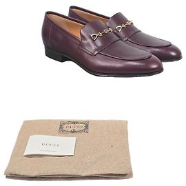 Gucci Mocasín de cuero con bocado Roja