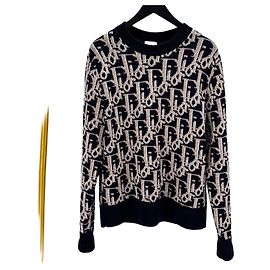 Dior Pull en maille jacquard Oblique Multicolore