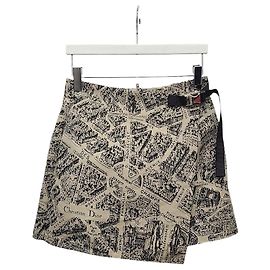 Dior Gonna-pantalone in jacquard di taffetà tecnico beige e nero Marrone