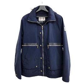 Moncler Giacca a vento con cappuccio Gamma Blue placcata oro Blu