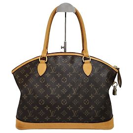 Louis Vuitton Borsa Tote Orizzontale Monogram Lockit da donna Marrone Marrone