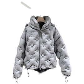 Louis Vuitton Giacca Puffer con Cappuccio Monogramma Marrone
