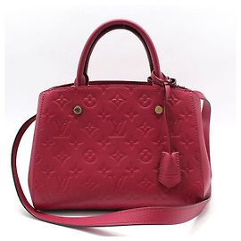 Louis Vuitton Monogram Empreinte Montaigne BB Shoulder Bag Red