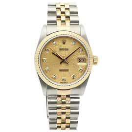 Rolex Orologio Datejust Medium Original Diamond Computer Dial da Donna D'oro