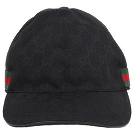 Gucci Boné de baseball em tecido GG preto Preto