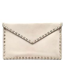 Valentino Rockstud Envelope Clutch White