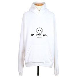 Balenciaga Kapuzen-Fleece-T-Shirt Weiß Weiß