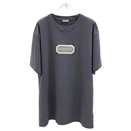 Dior Couture T-Shirt mit Kurzarm und besticktem Logo Braun