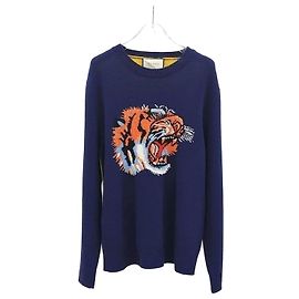 Gucci Wollstrick mit Tigerstickerei Schwarz