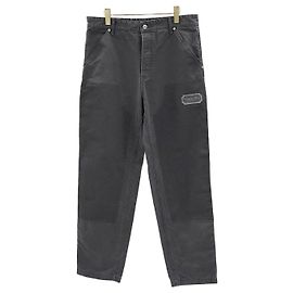 Dior Gray Contrast Couture Embroidered Carpenter Pants Black