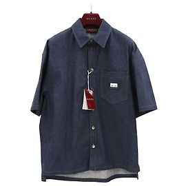 Gucci Web Band Label Jeanshemd Schwarz