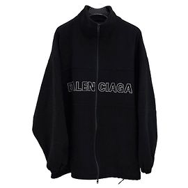 Balenciaga Giacca in lana con zip e logo Argento