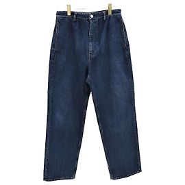 Balenciaga Waist Tab Logo Oversized Dark Blue Denim Pants Black