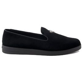 Prada Mocassins en daim avec logo triangle Noir