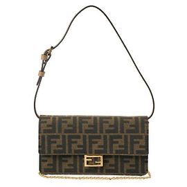 Fendi Portafoglio On Chain FF Jacquard Nero