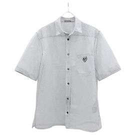 Dior Mesh Heart Logo Short Sleeve Shirt Silvery
