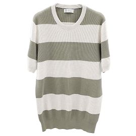 Brunello Cucinelli Striped Crew Neck Short Sleeve Knit Multiple colors