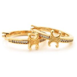 Céline Argolas Triomphe Sparkle em strass e latão com acabamento dourado Dourado