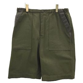 Gucci Pantalones de algodón y cuero con lona Negro