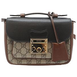 Gucci Mini bolsa crossbody com alça de mão e cadeado Marrom