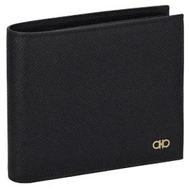 Salvatore Ferragamo Gancini Plaque Wallet Black