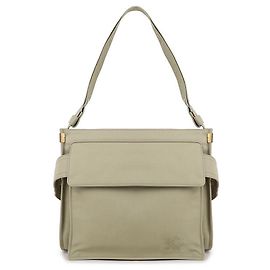Burberry Logo Embroidered Messenger Bag Brown