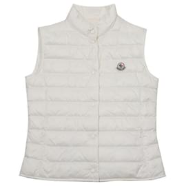 Moncler Colete acolchoado com patch de logotipo Branco