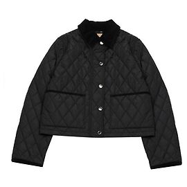 Burberry Jaqueta de nylon acolchoado cropped Preto