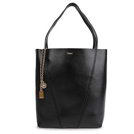 Chloé Sac cabas Spin en cuir grainé Noir