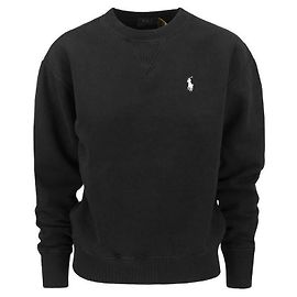 Ralph Lauren Pony Logo Embroidered Fleece Sweatshirt Black