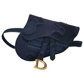 Dior Saddle Oblique Camouflage Embroidery Belt Bag Black