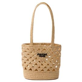 Prada Sacola de crochê tecida stamp: OOO Laranja