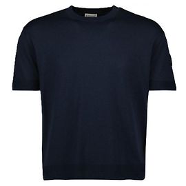 Moncler T-Shirt aus Seide-Baumwoll-Strick Schwarz