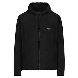Prada Giacca bomber in nylon con cappuccio Nero