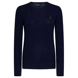 Ralph Lauren Suéter de malha trançada com bordado do logotipo Pony Preto