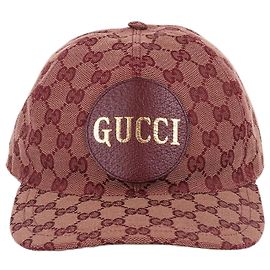 Gucci Boné de base GG Canvas Logo Vermelho