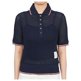 Thom Browne Strickware mit Kurzarm und Kragen für Damen Schwarz