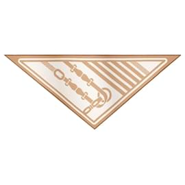 Hermès Cachecol triangular de dupla face Laranja