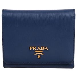 Prada Carteira com aba Vitello Move Blue Azul