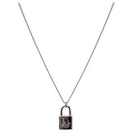 Dior Colar Oblique Lock Silver Prata